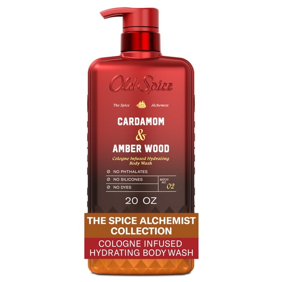 Old Spice Body Wash for Men, The Spice Alchemist Collection, Cardamom and Amber Wood, 20 fl oz