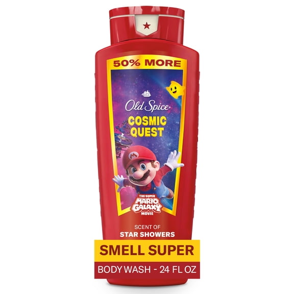 Old Spice Body Wash for Men, Cosmic Quest, Scent of Star Showers, Old Spice x The Super Mario Galaxy Movie, 24/7 Shower Fresh, 24 fl oz