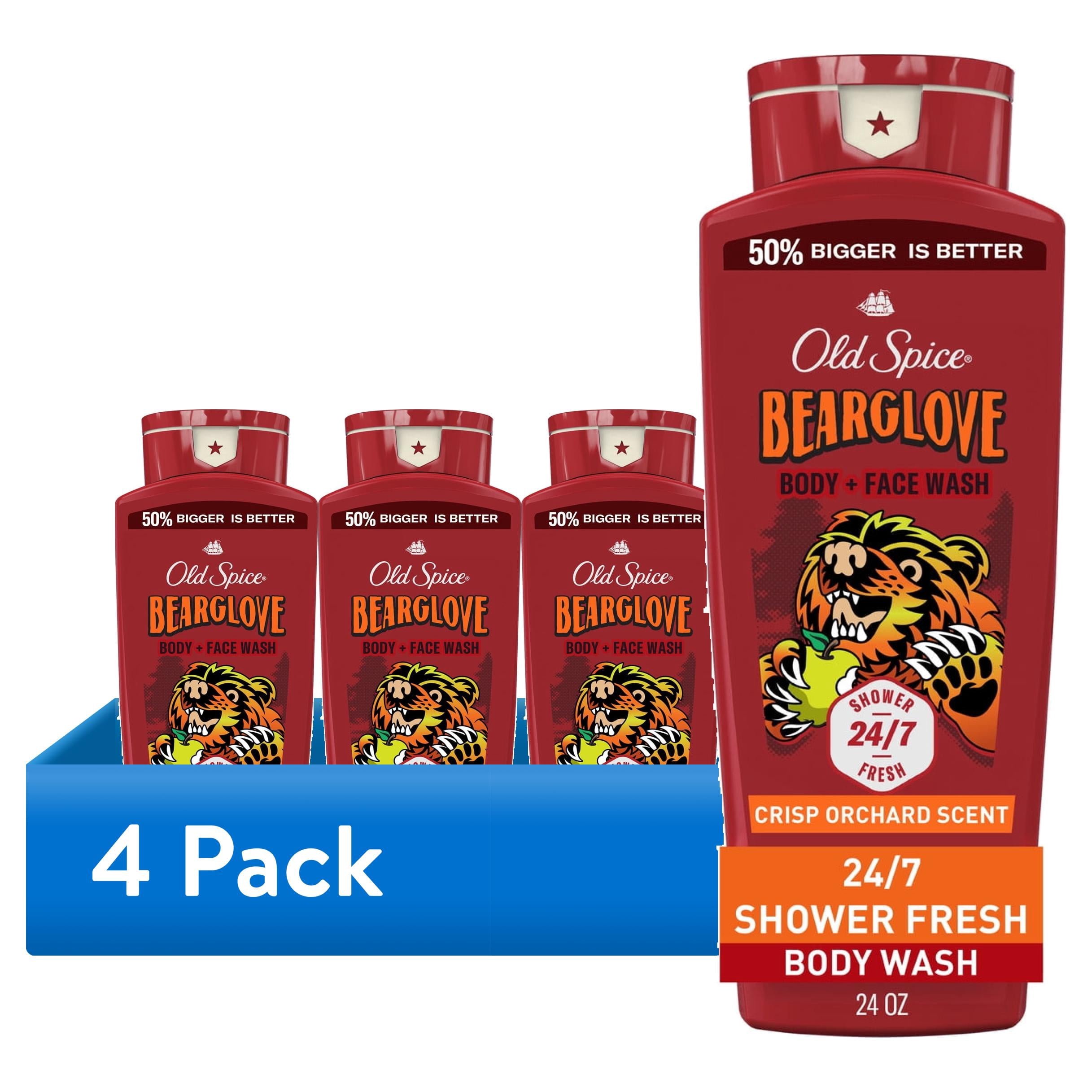 (4 pack) Old Spice Men's Body Wash, Bear Glove, 24 fl oz