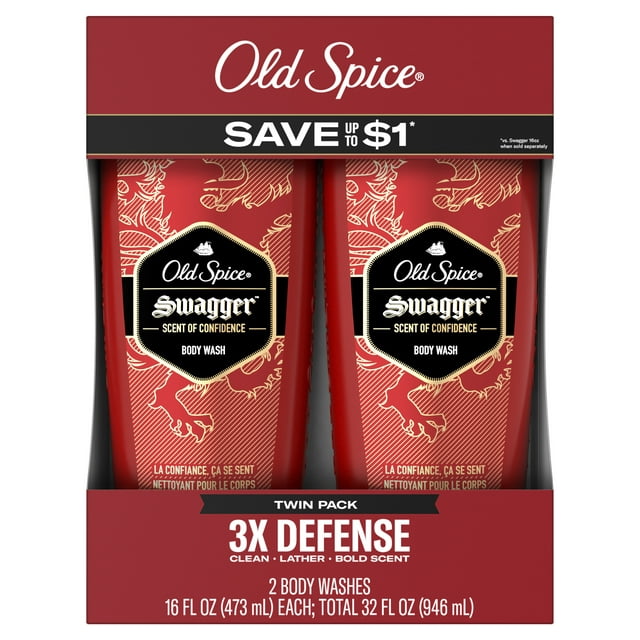 Old Spice Swagger Body Wash, 16 fl oz each, Pack of 2