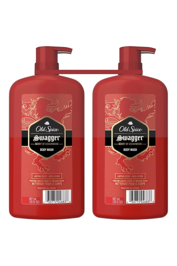 Swagger Body Wash for Men Scent of Cedarwood 30 Fl Oz (Pack of 2)