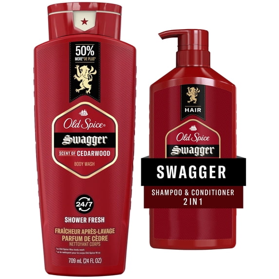 Old Spice Swagger Mens Body Wash, Shampoo and Conditioner Bundle