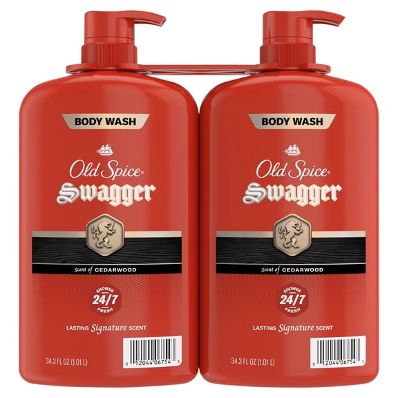 Old Spice Swagger Red Collection Men's Body Wash With Cedarwood, 34.3 Oz, Pack of 2