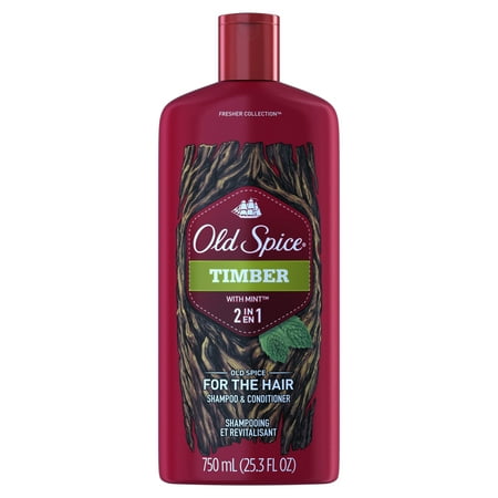 Old Spice Timber with Mint 2 in 1 Shampoo and Conditioner 25.3 Fl Oz