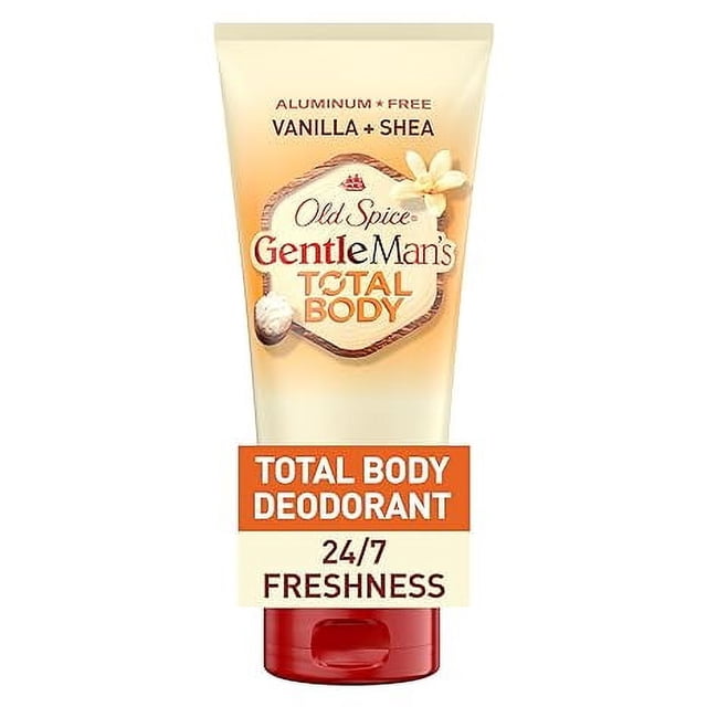 Body Cream Sticker Old Spice Total Body Deodorant for Men, Vanilla + Shea, Aluminum Free ...