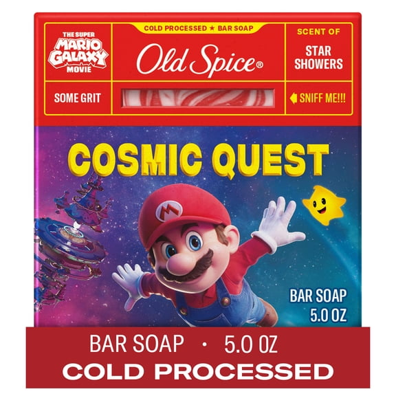 Old Spice Men's Cold Processed Bar Soap, Cosmic Quest, Old Spice x The Super Mario Galaxy Movie, 5 oz