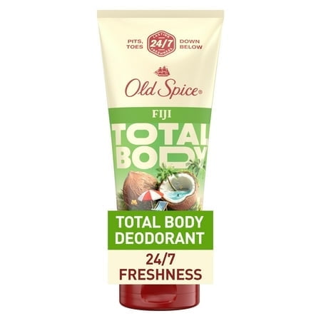 Old Spice Whole Body Deodorant for Men, Total Body Deodorant, Fiji Scent, Aluminum Free Deodorant Cream for 24/7 Freshness // Dermatologist Tested Whole Body Deodorant, 3.0 oz