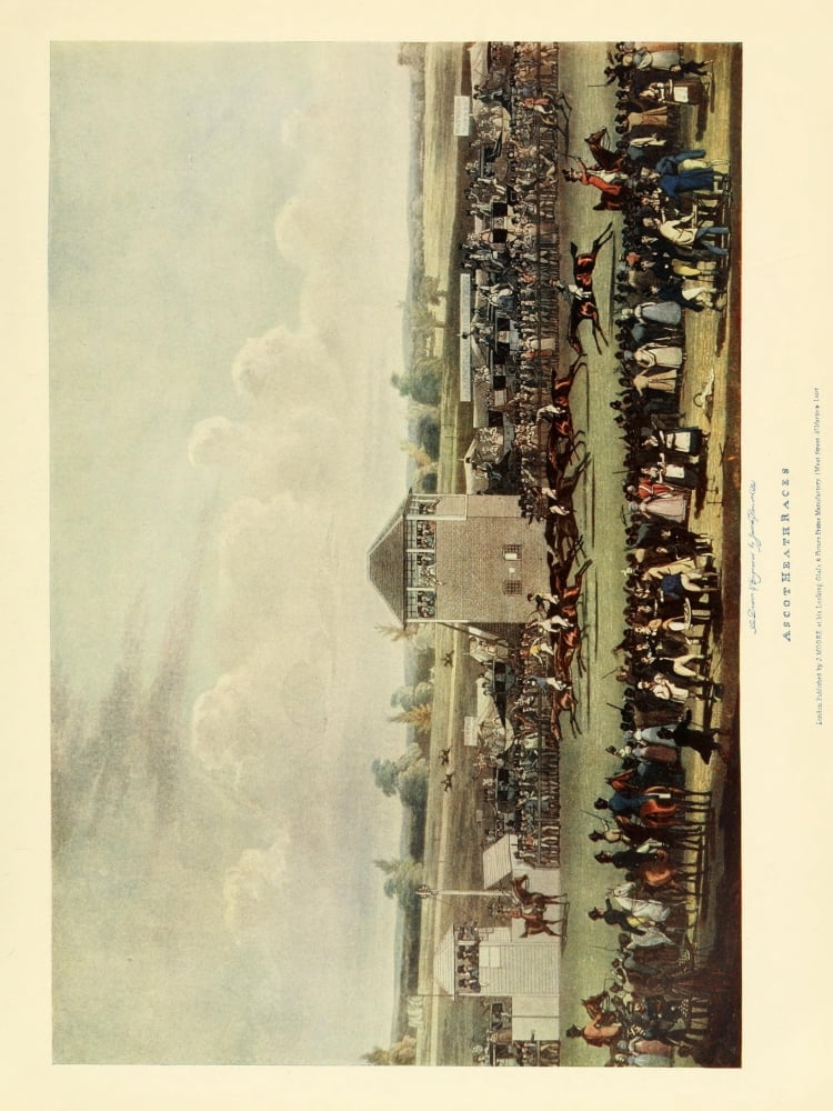 Old Sporting Prints 1908 Ascot Heath Races Canvas Art - James Pollard (18 x 24)