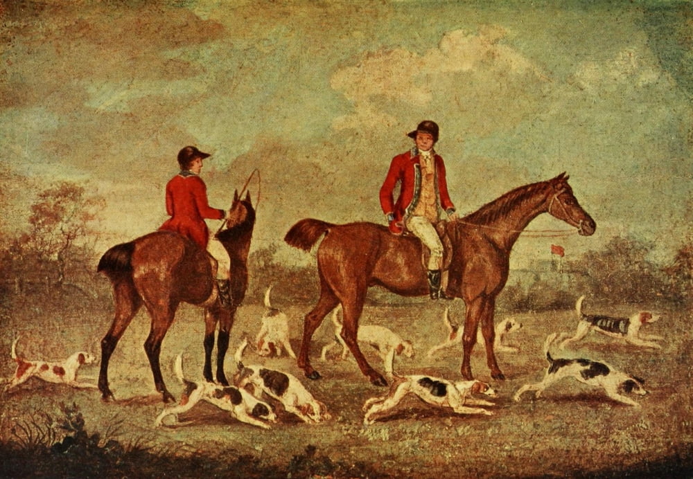 Old Sporting Prints 1908 Hunting Scene Canvas Art - Ben Marshall (24 x 36)
