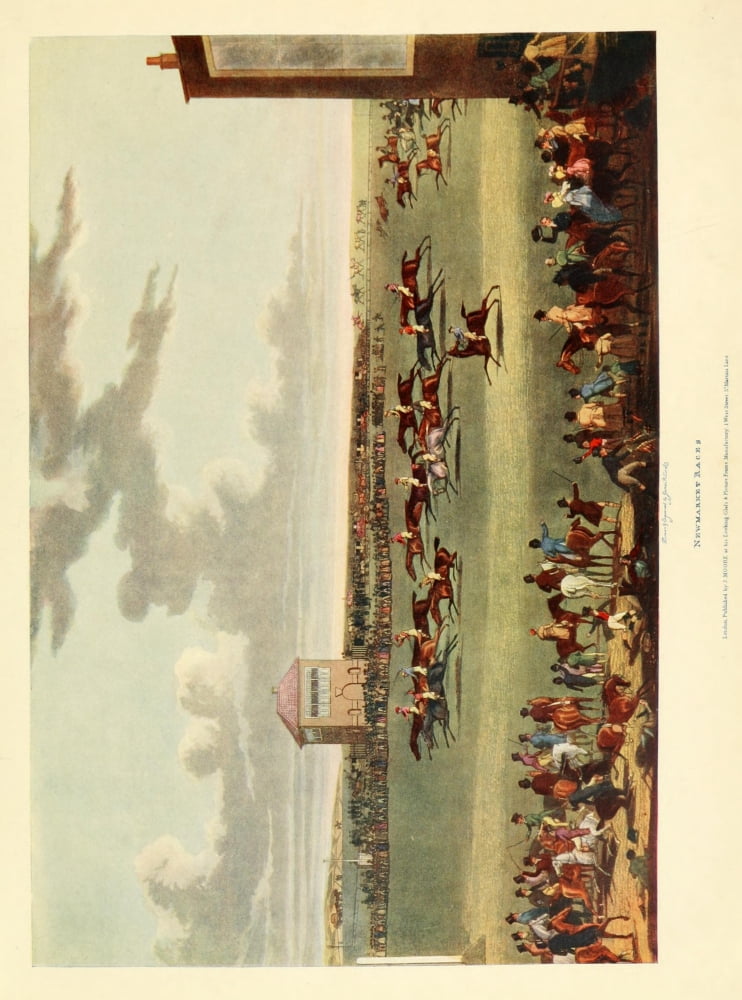 Old Sporting Prints 1908 Newmarket Races Canvas Art - James Pollard (24 x 36)