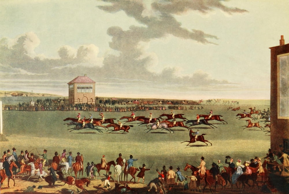 Old Sporting Prints 1908 Newmarket Races Canvas Art - James Pollard (24 x 36)