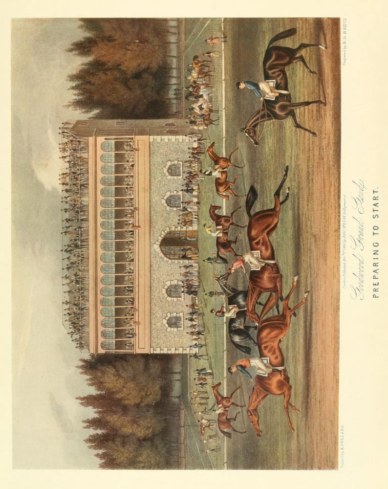 Old Sporting Prints 1908 Preparing to Start Canvas Art - James Pollard (24 x 36)