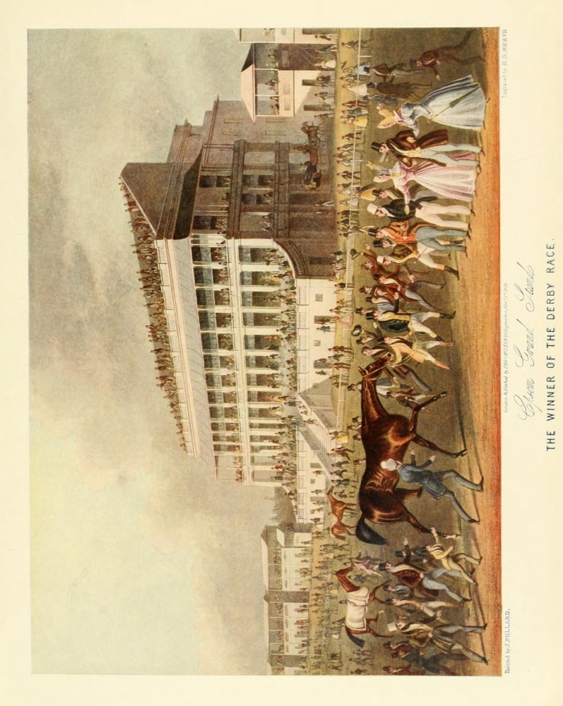 Old Sporting Prints 1908 The Winner of the Derby Race Canvas Art - James Pollard (24 x 36)
