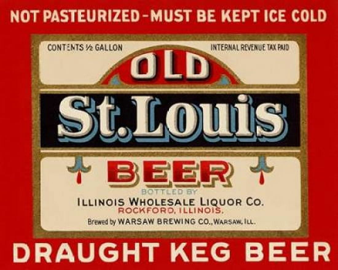Old St Louis Beer Canvas Art - Vintage Booze Labels (24 x 30)