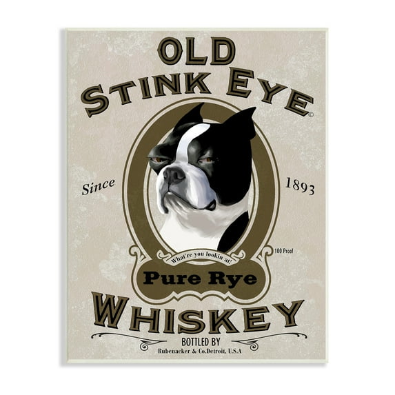 Old Stink Eye Whiskey Vintage Pet Dog Advertisement 10 in x 15 in Framed Painting Art Print, by Stupell Home Décor
