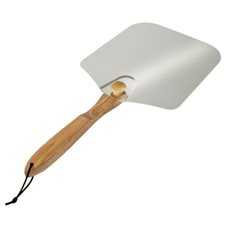 Old Stone 12X14-Inch Pizza Peel With Collapsible Wooden Handle, Silver