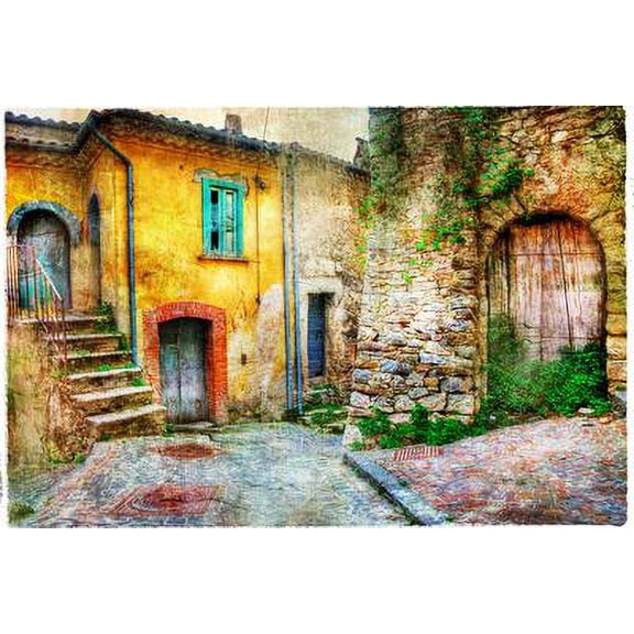 Old Streets of Medieval Villages of Italy, Artistic Picture, Scenic Unframed Photographic Print Wall Art by Maugli-l Sold by Art.Com