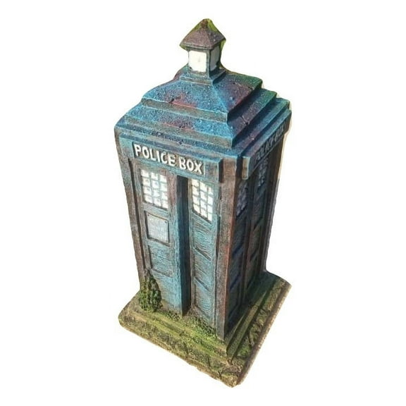 Old Style 1960's Police Box Aquarium Ornament Decor Fish Safe Polyresin