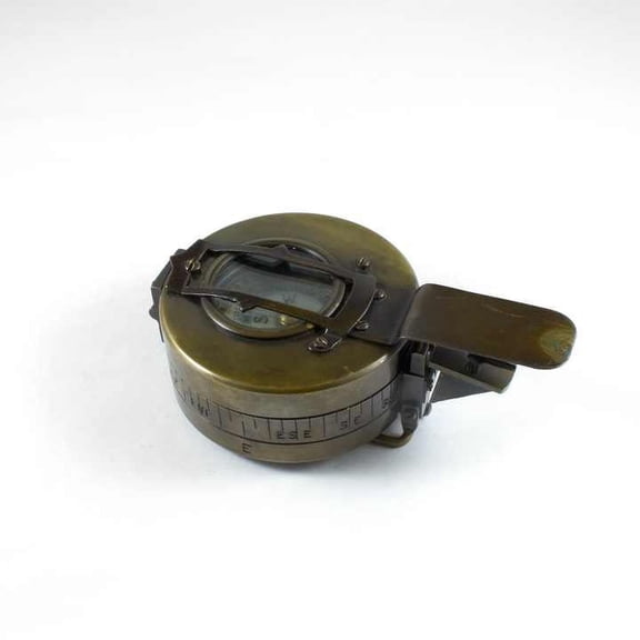Old Style 3-Inch Jungle Lensatic Compass Brass and Alloy Metal with Luxury Leather Case as a Stylish Gift