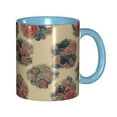 thumbnail image 1 of Old Style Flower Coffee Mug Fun Custom Ceramic Mugs 11oz Sky Blue, 1 of 5
