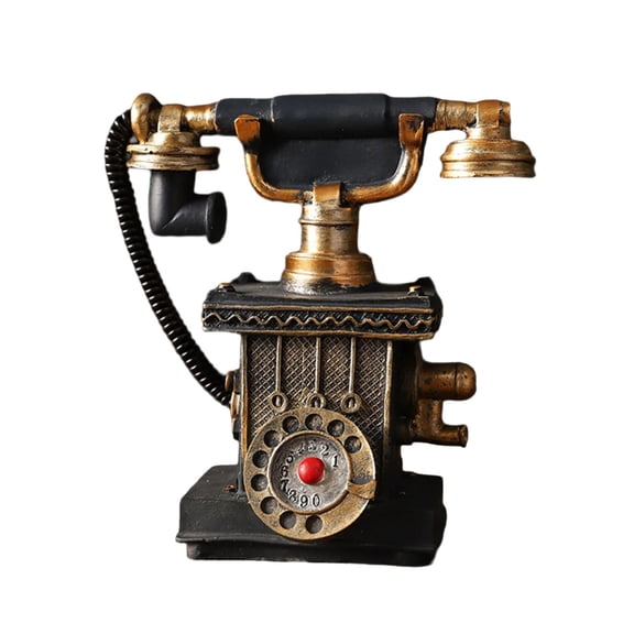 Old Styles Resins Simulated Landline Telephone Replicas Decors Table Shelf Ornament For Study Library Vintage Styling