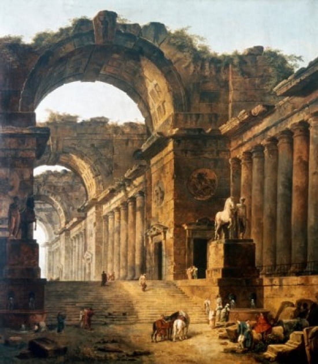 Old Temple Robert Hubert (1733-1808French) Canvas Art - Hubert Robert (18 x 24)