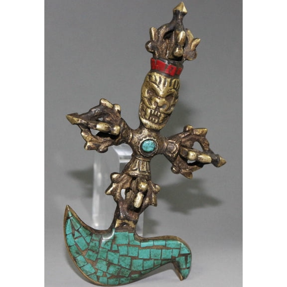 Old Tibet Tibetan Turquoise Bronze Manjushri Bodhisattva Wisdom Sword