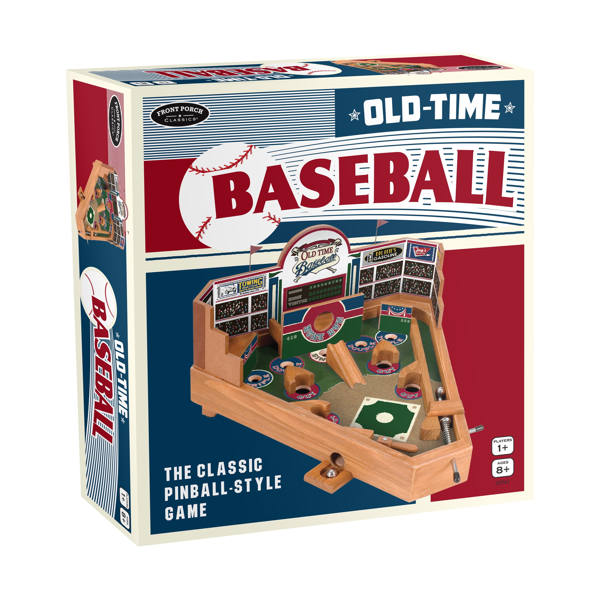 Baseball Pinball Tabletop Skill Game - Classic Miniature Wooden Retro  Sports Arcade Desktop Toy for Adult Collectors and Children by Hey! Play!