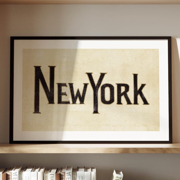 Old Time New York Print: Retro NY Poster Empire State Travel Wall Art
