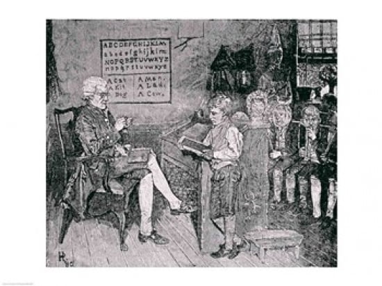 Old-Time School in Pennsylvania Canvas Art - Howard Pyle (36 x 24)