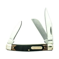 Old Timer Middleman Pocket Knife Clip, Sheepsfoot and Pen 7CR17 High Carbon Stainless Steel Blades Sawcut Handle