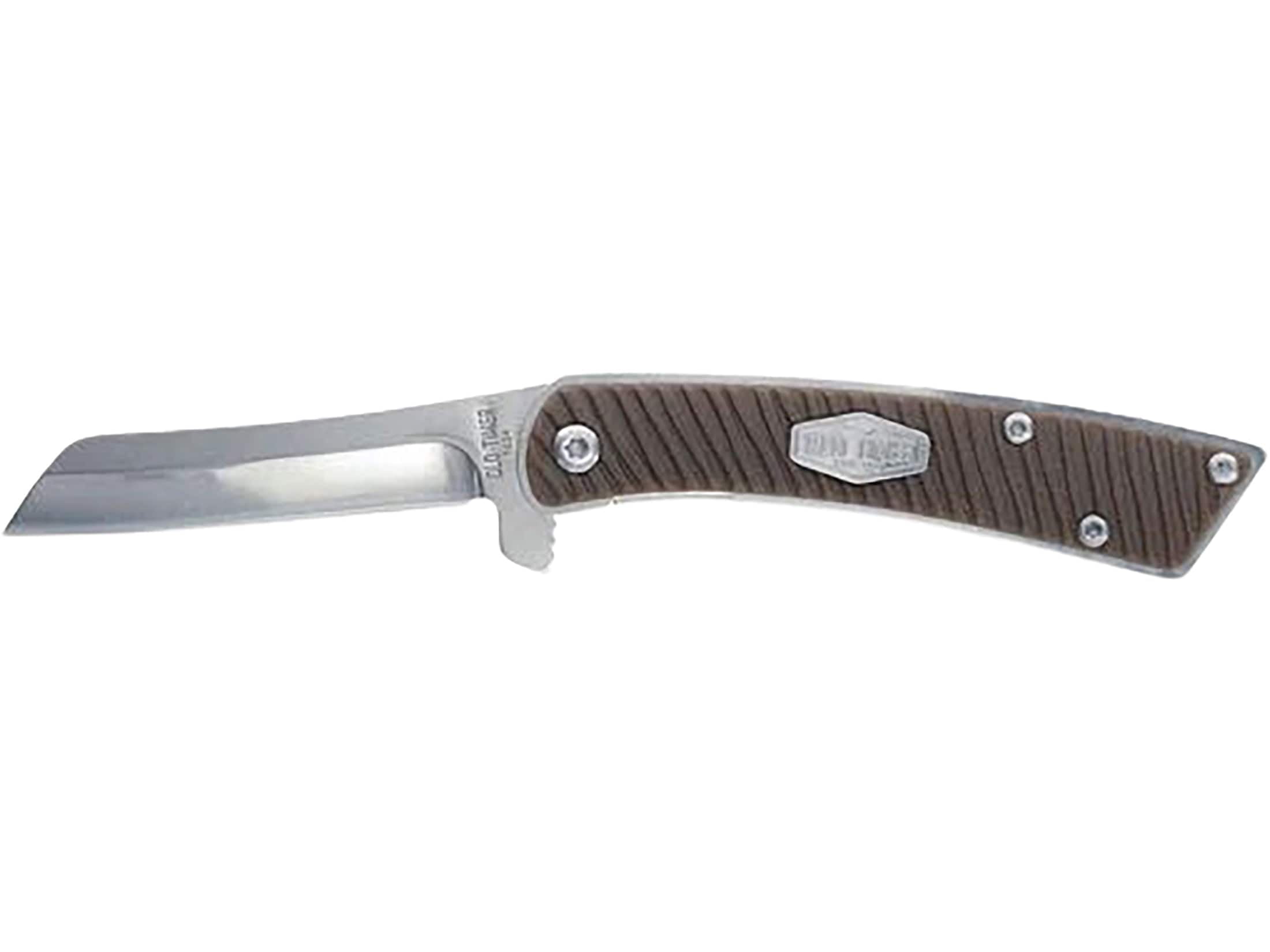 Old Timer OT Slim Pocket Knife 2.6" Cleaver 7Cr13 Satin Blade Polymer Handle Brown
