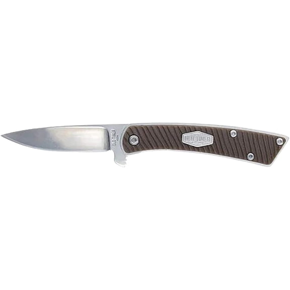 Old Timer OT Slim Pocket Knife 2.6" Drop Point 7Cr13 Satin Blade Polymer Handle Brown