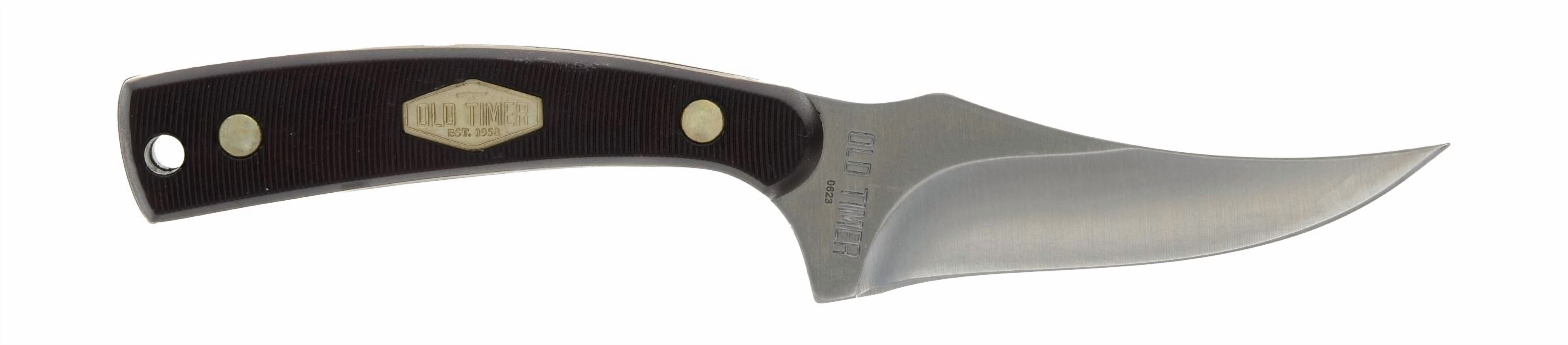 Old Timer Sharpfinger Full Tang Knife with 3.3" Blade and Saw Cut Handle