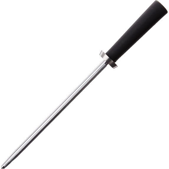 Kai 9" Combination Honing Steel, Smooth and Micro-Ribbed Honing Rod, Built-In Angle Guide, Sure Grip Handle, Japanese Knife Sharpener for Professional and Home Chefs