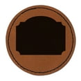 thumbnail image 1 of Old Timey Sign Solid 2.5" Faux Leather Round Engraved Iron-On Patch - Brown, 1 of 6