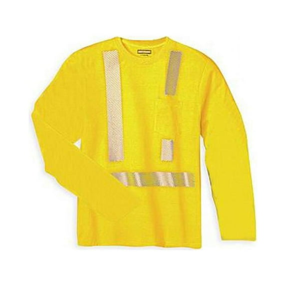 Old Toledo UHV403-M-Y Mens Long Sleeve High Visibility T-Shirt, Yellow - Medium