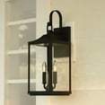 thumbnail image 1 of Old Town 2 Light Textured Black Transitional Outdoor Wall Lantern Clear Glass, 1 of 8