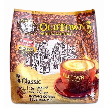 Old Town 3 In 1 Instant White Coffee Mix Packets, 15 Count