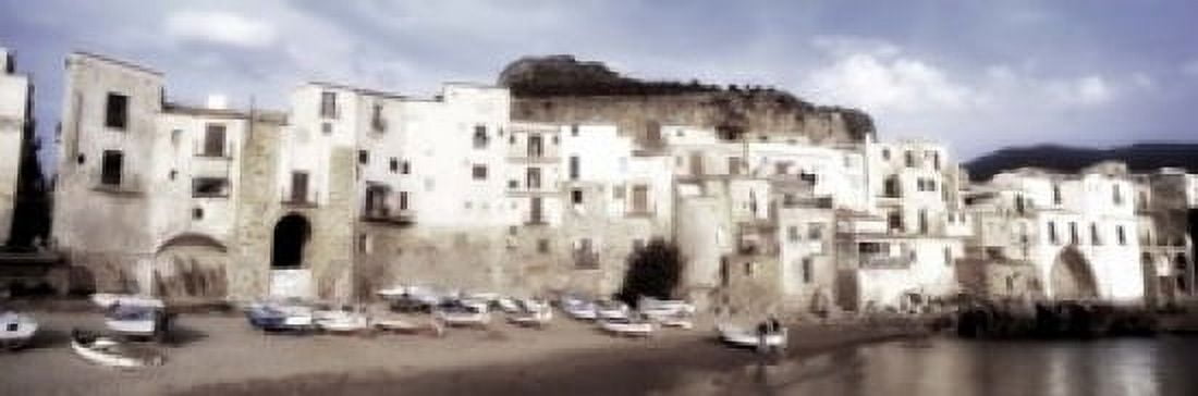 Old Town Cefalu Sicily Italy Canvas Art - Panoramic Images (18 x 6)