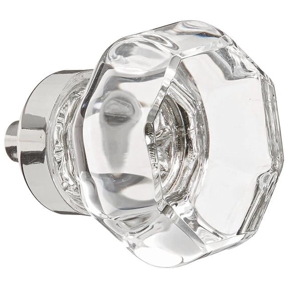 Old Town Clear 1.25 in. Cabinet Knob, Bright Nickel