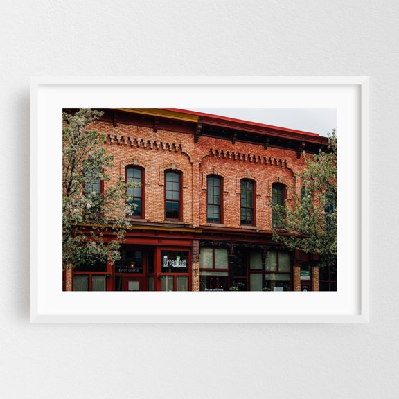 Old Town - Lansing Michigan Photography Architecture City Vintage Street Photography White Framed Wall Art Print 20 x 30 inches
