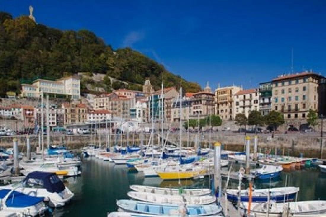 Old Town Marina San Sebastian Spain Canvas Art - Walter Bibikow DanitaDelimont (18 x 12)