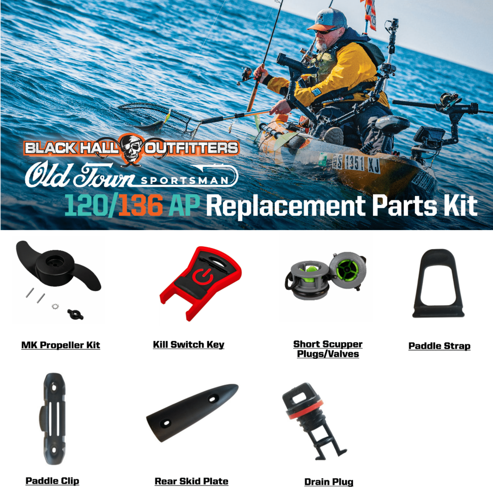 Old Town Sportsman AutoPilot 120/136 Replacement Parts Kit