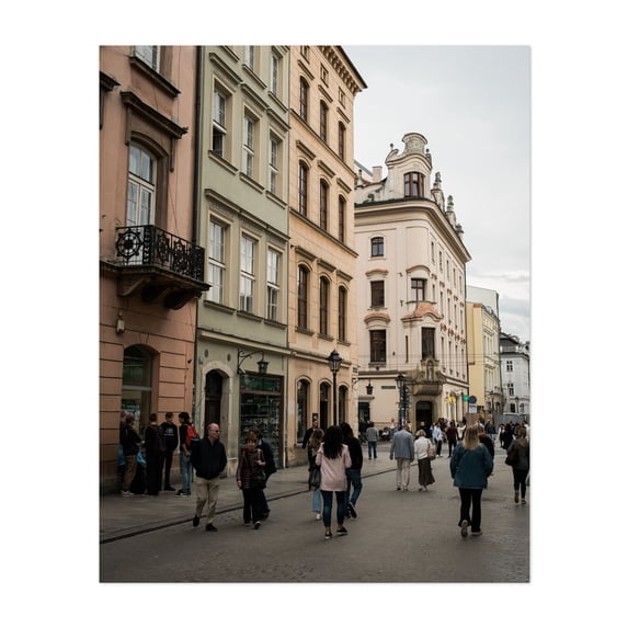 Old Town Streets, Kraków 01 - Kraków Małopolskie Poland Photography Unframed Wall Art Print 11 x 14 inches