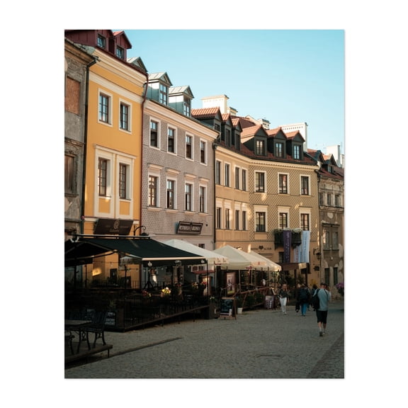 Old Town Streets, Lublin 02 - Lublin Lubelskie Poland Photography Architecture City Street Photography Cityscape Travel Poster Vintage Scenic Unframed Wall Art Print 22 x 28 inches