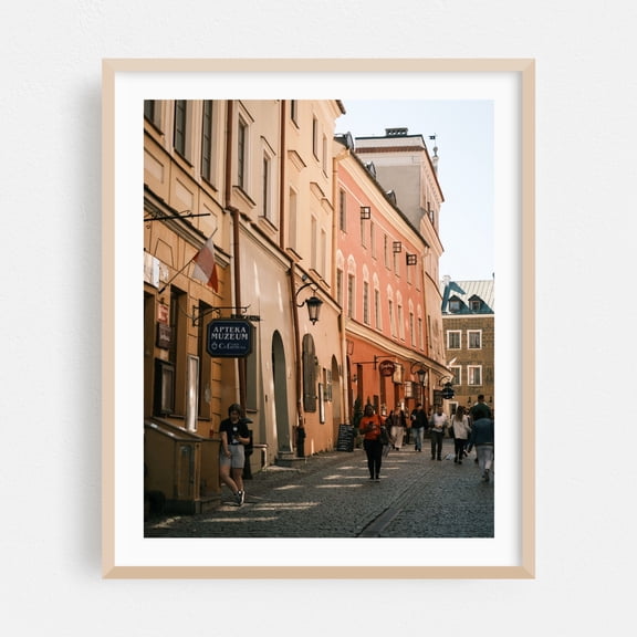 Old Town Streets, Lublin 05 - Lublin Lubelskie Poland Photography Street Photography Architecture City Travel Poster Vintage Oak Framed Wall Art Print 6 x 8 inches
