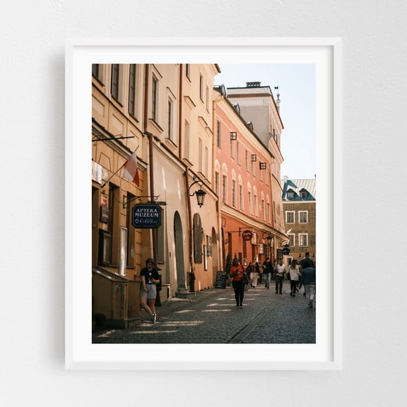 Old Town Streets, Lublin 05 - Lublin Lubelskie Poland Photography Street Photography Architecture City Travel Poster Vintage White Framed Wall Art Print 6 x 8 inches