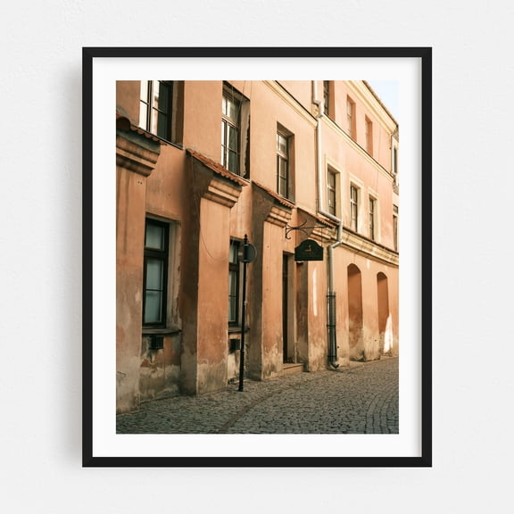 Old Town Streets, Lublin 07 - Lublin Lubelskie Poland Photography Architecture Vintage Street Photography Rustic City Travel Poster Art Deco Black Framed Wall Art Print 6 x 8 inches