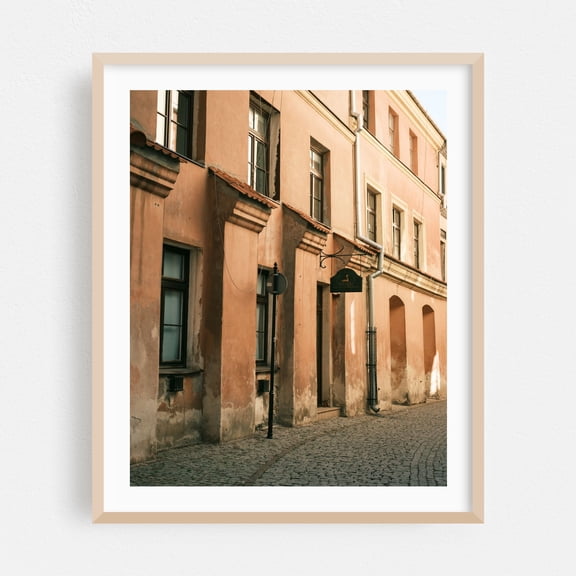 Old Town Streets, Lublin 07 - Lublin Lubelskie Poland Photography Architecture Vintage Street Photography Rustic City Travel Poster Art Deco Oak Framed Wall Art Print 6 x 8 inches